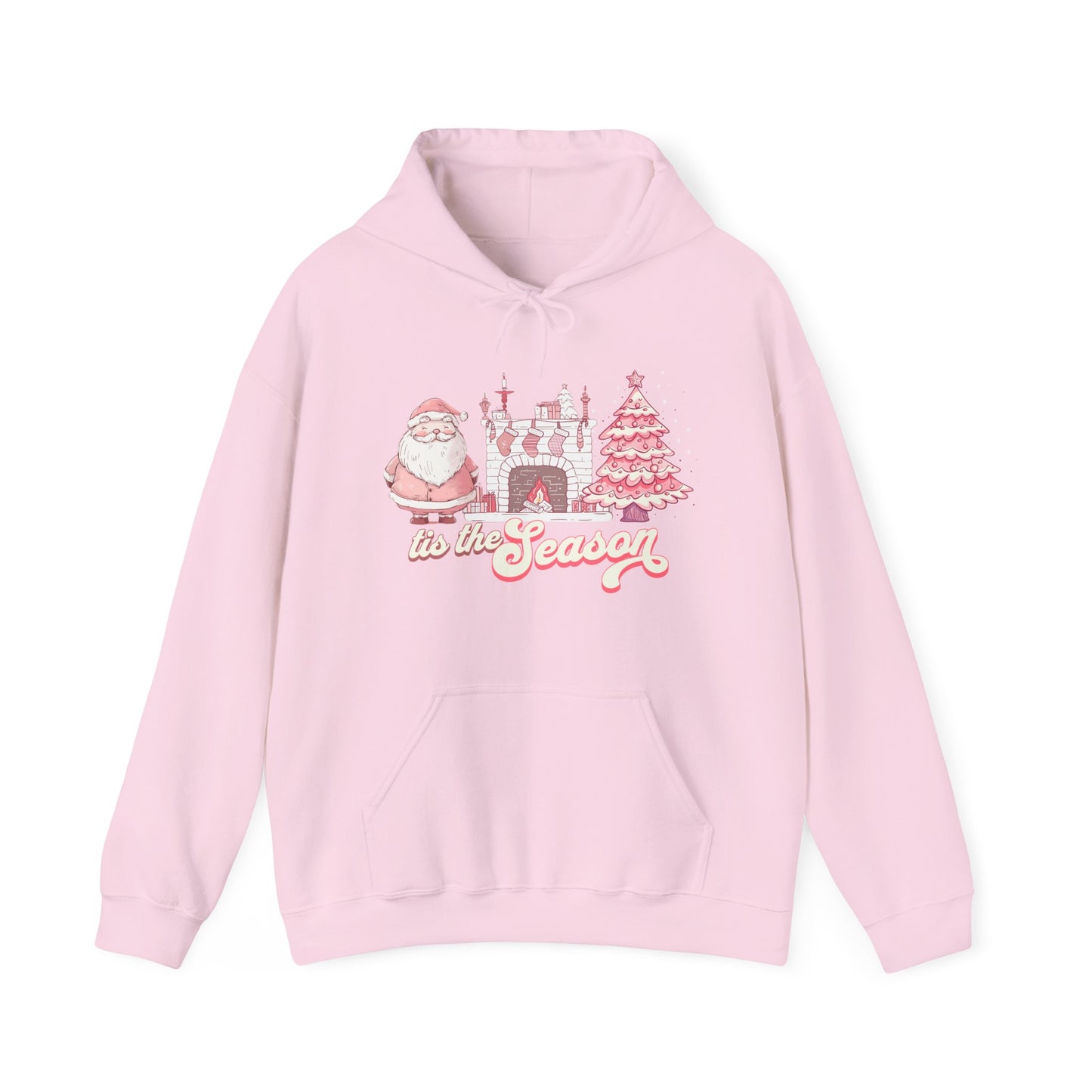 Tis The Season Cute Pink Christmas Graphic Hoodie