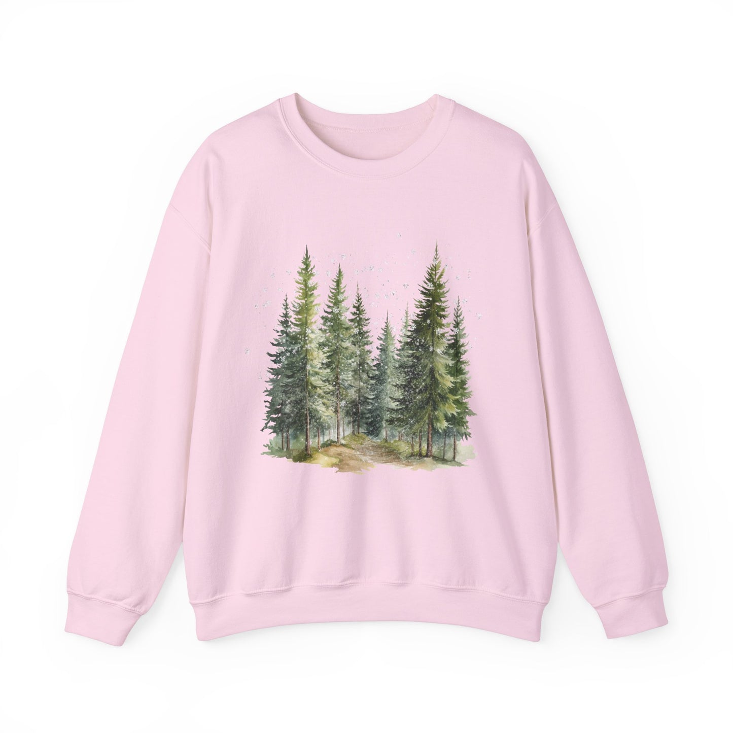 Snowy Pine Trees Graphic Sweatshirt