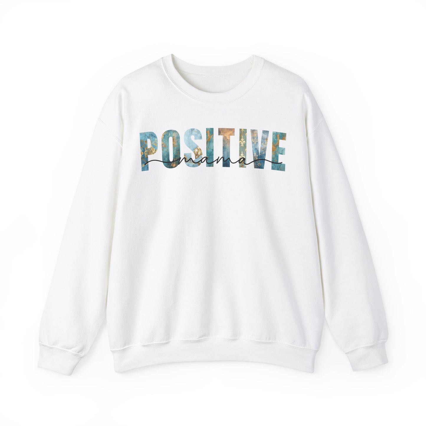 Positive Mama Blue Golden Patterns Sweatshirt