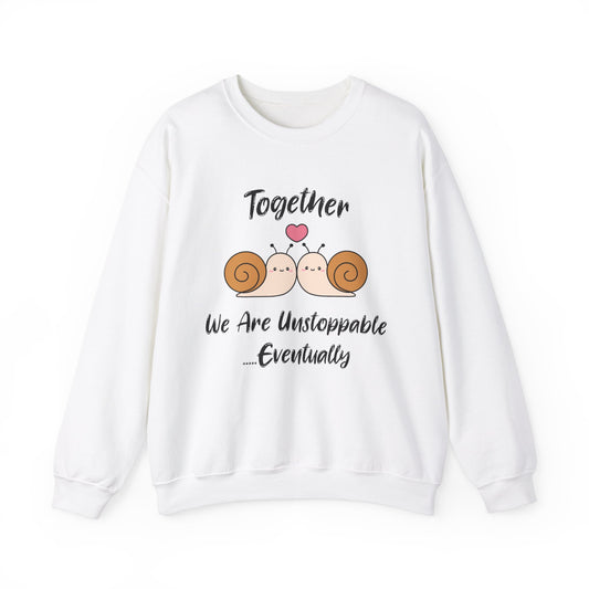 Together We Are Unstoppable Couple Snails Graphic Sweatshirt