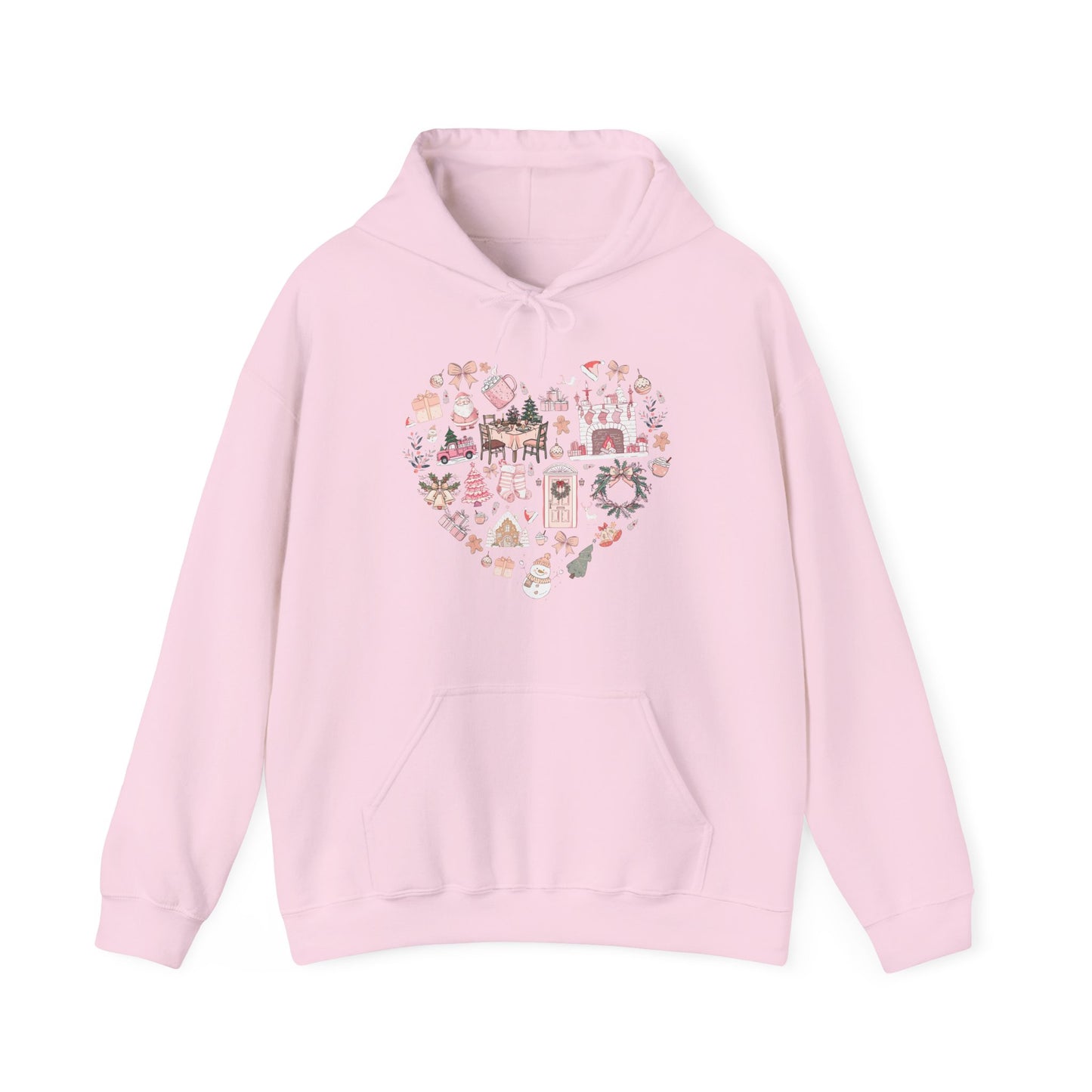 Cute Christmas Pink Heart Hoodie