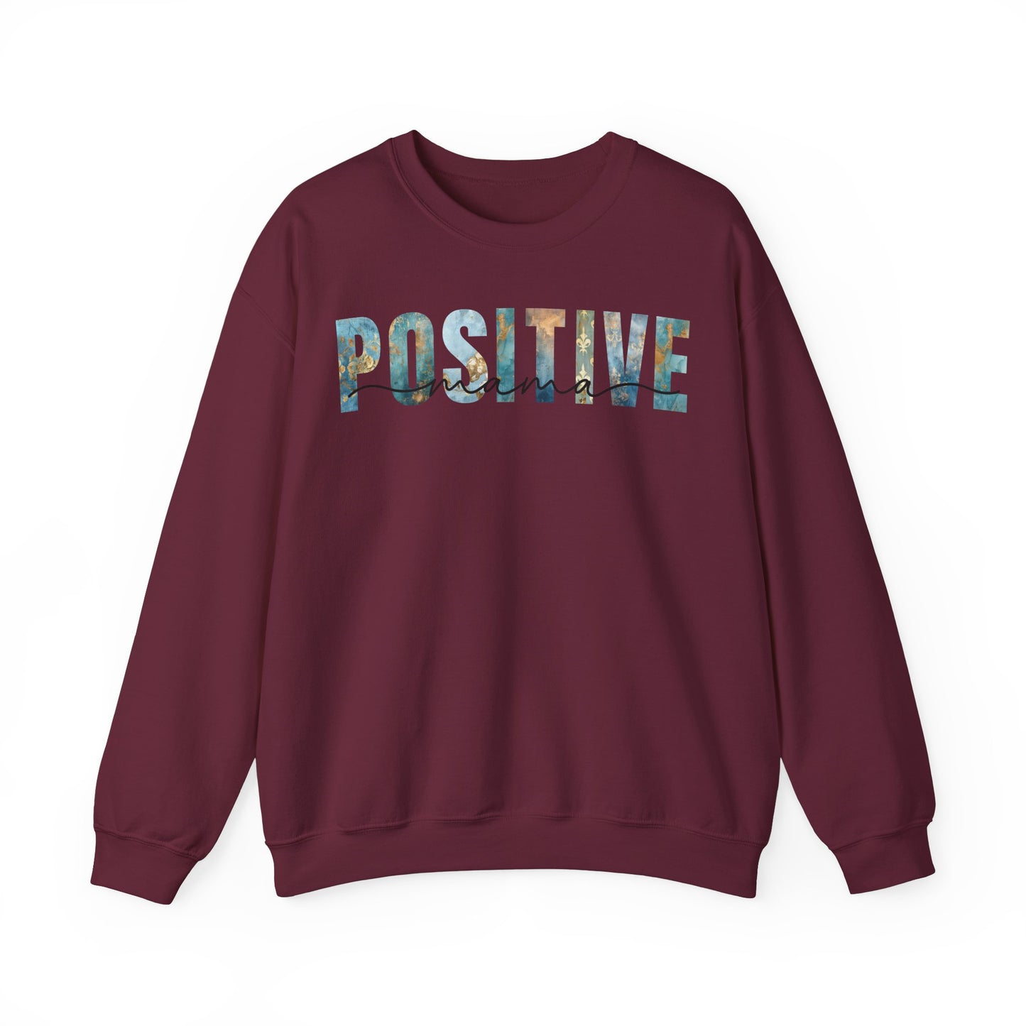 Positive Mama Blue Golden Patterns Sweatshirt