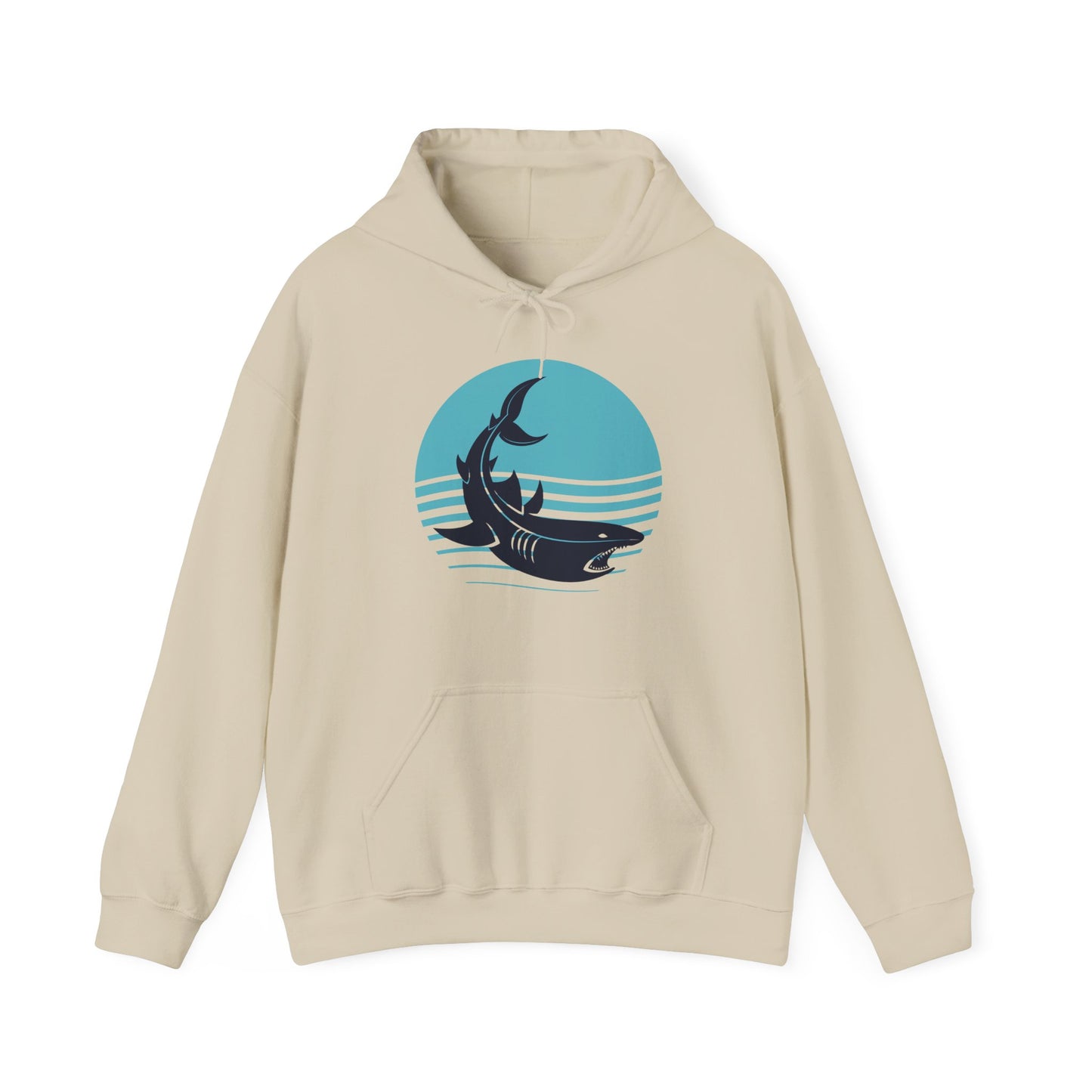 Shark Graphic and Waves Hoodie