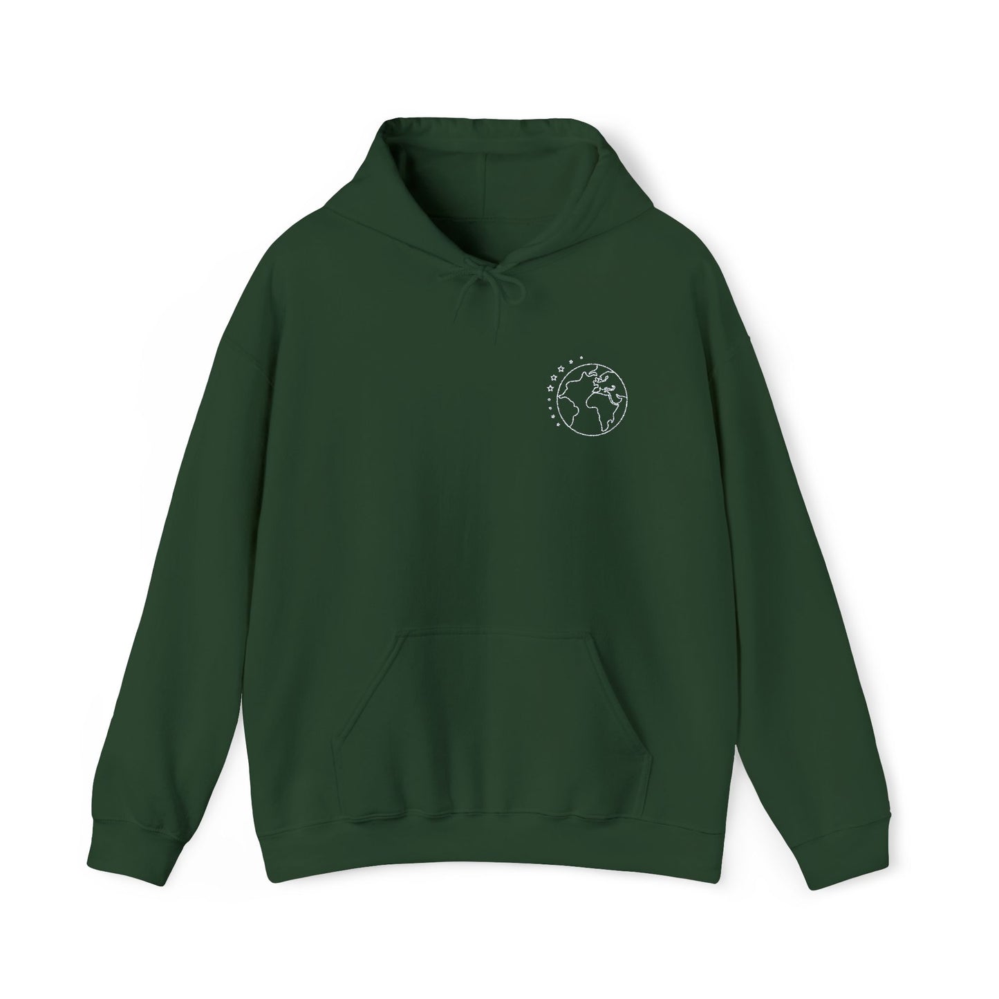 Embroidered Earth Mystical Minimalistic Hoodie