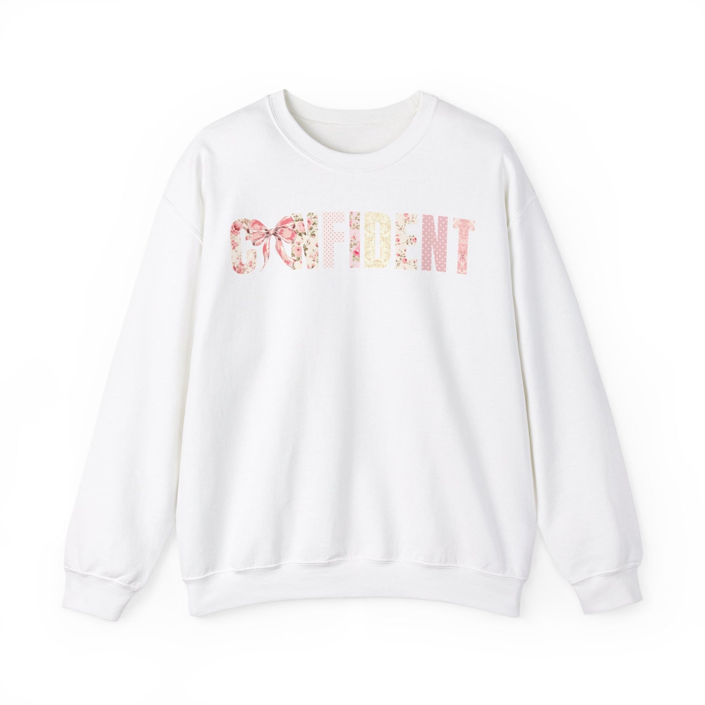 Confident Pink Floral Coquette Bow Sweatshirt