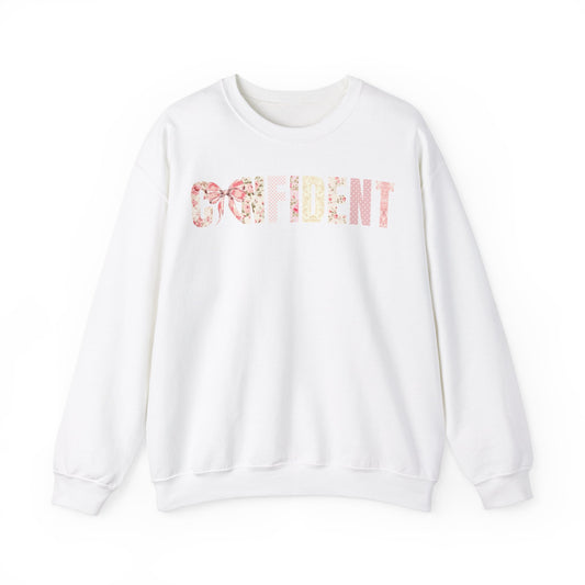 Confident Pink Floral Coquette Bow Sweatshirt