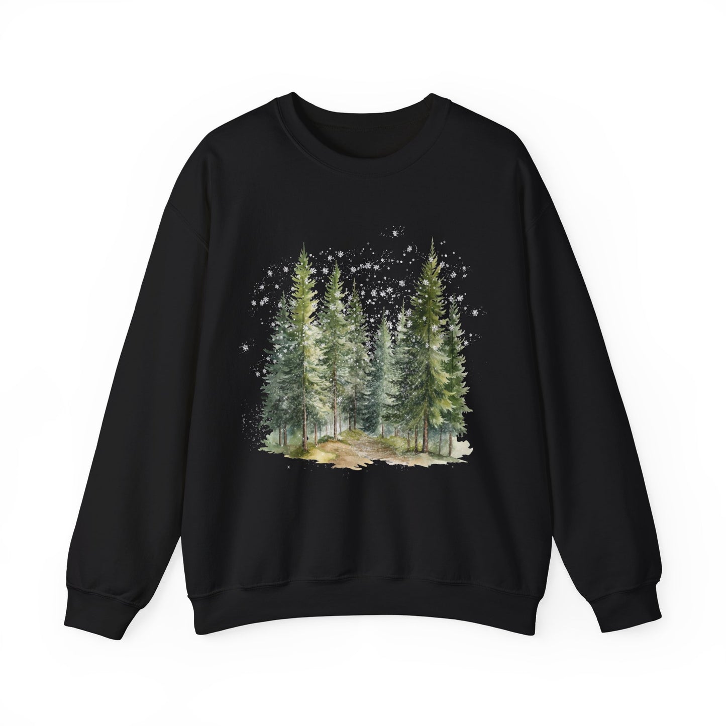 Snowy Pine Trees Graphic Sweatshirt