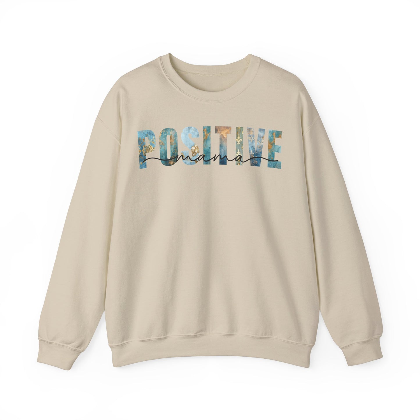 Positive Mama Blue Golden Patterns Sweatshirt