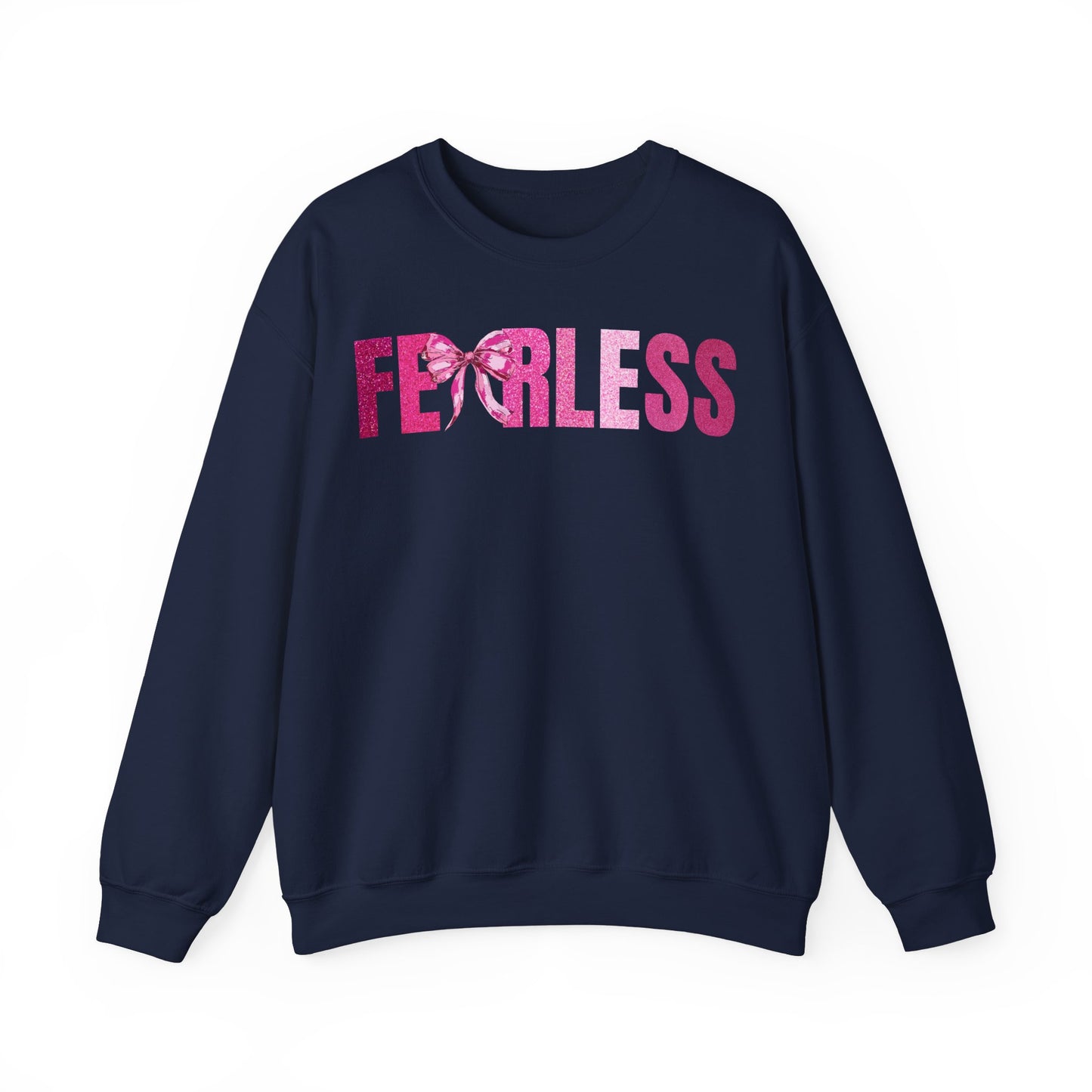 Fearless Glitter Pink Coquette Bow Sweatshirt