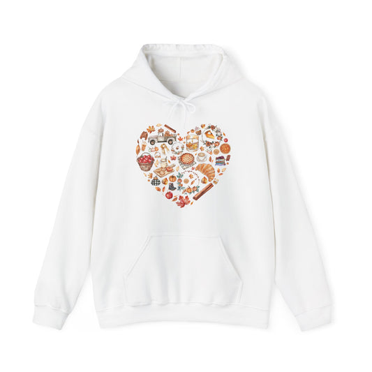 Fall Graphics In Heart Shape Hoodie