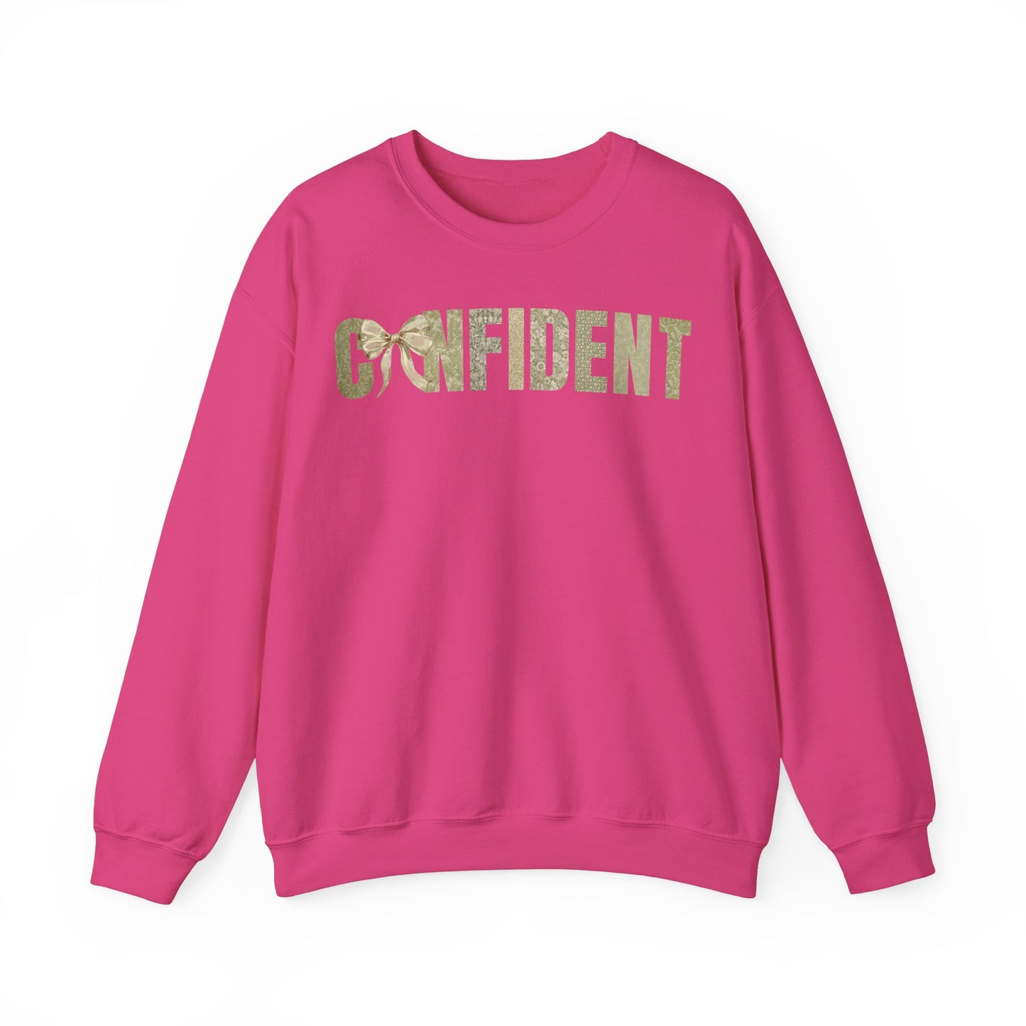 Confident With Coquette Bow Green Pattern Sweatshirt