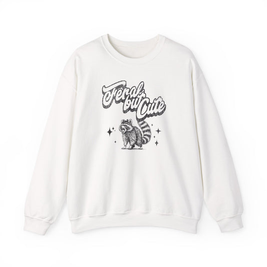 Feral But Cute Coquette Raccoon Sweatshirt