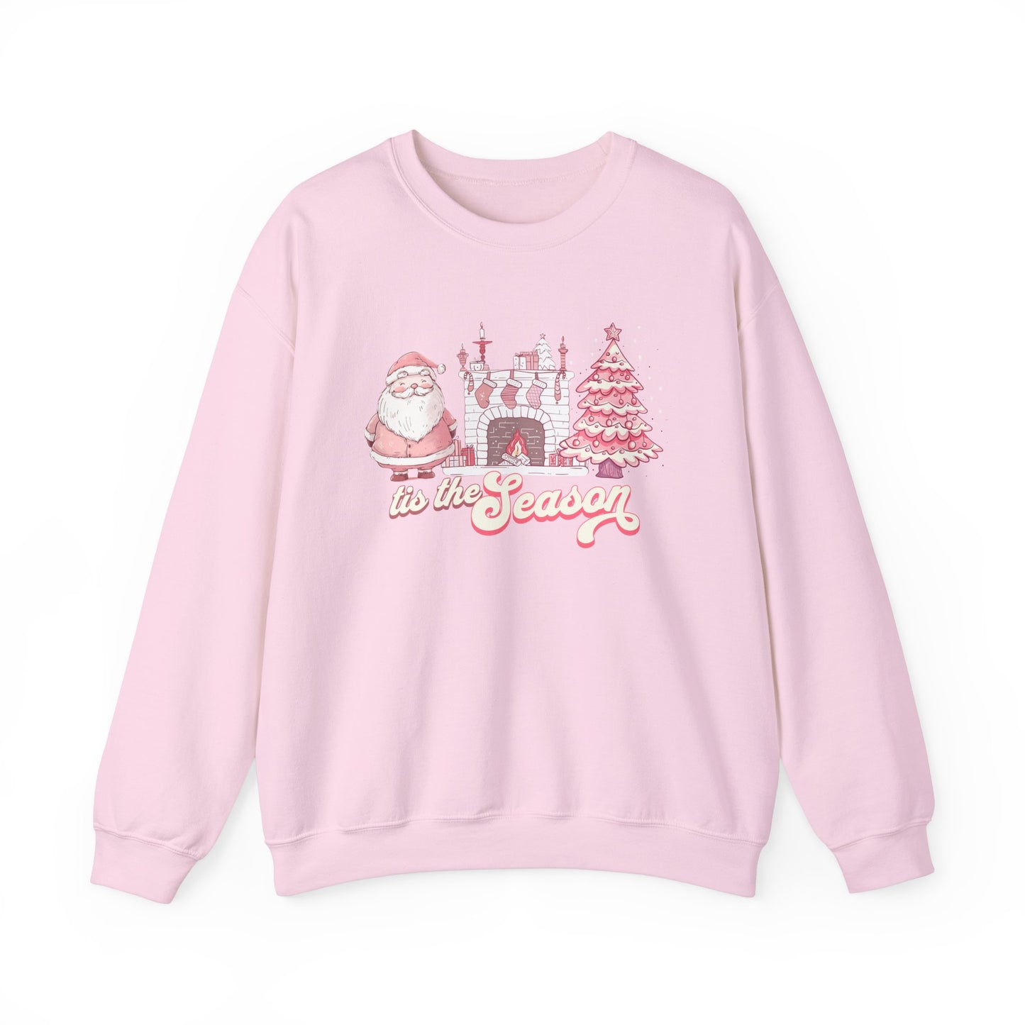 Tis The Season Cute Pink Christmas Graphic Sweatshirt