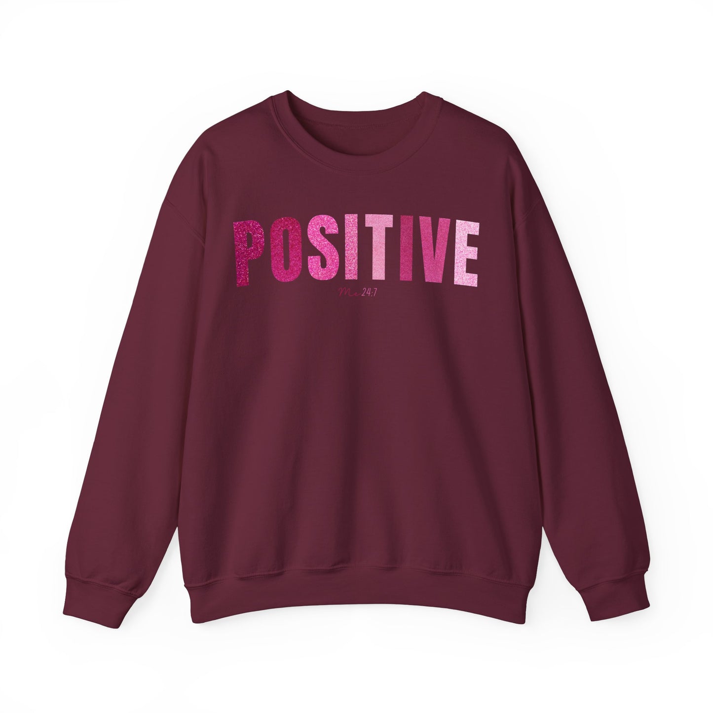 Positive Me 24:7 Glitter Pink Patterns Sweatshirt