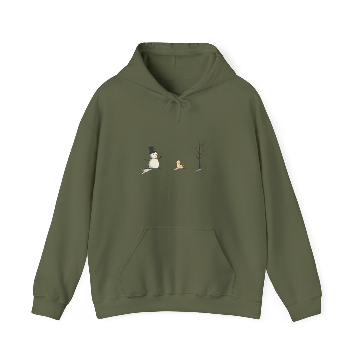 Cute Snowman Tree Cat Hoodie