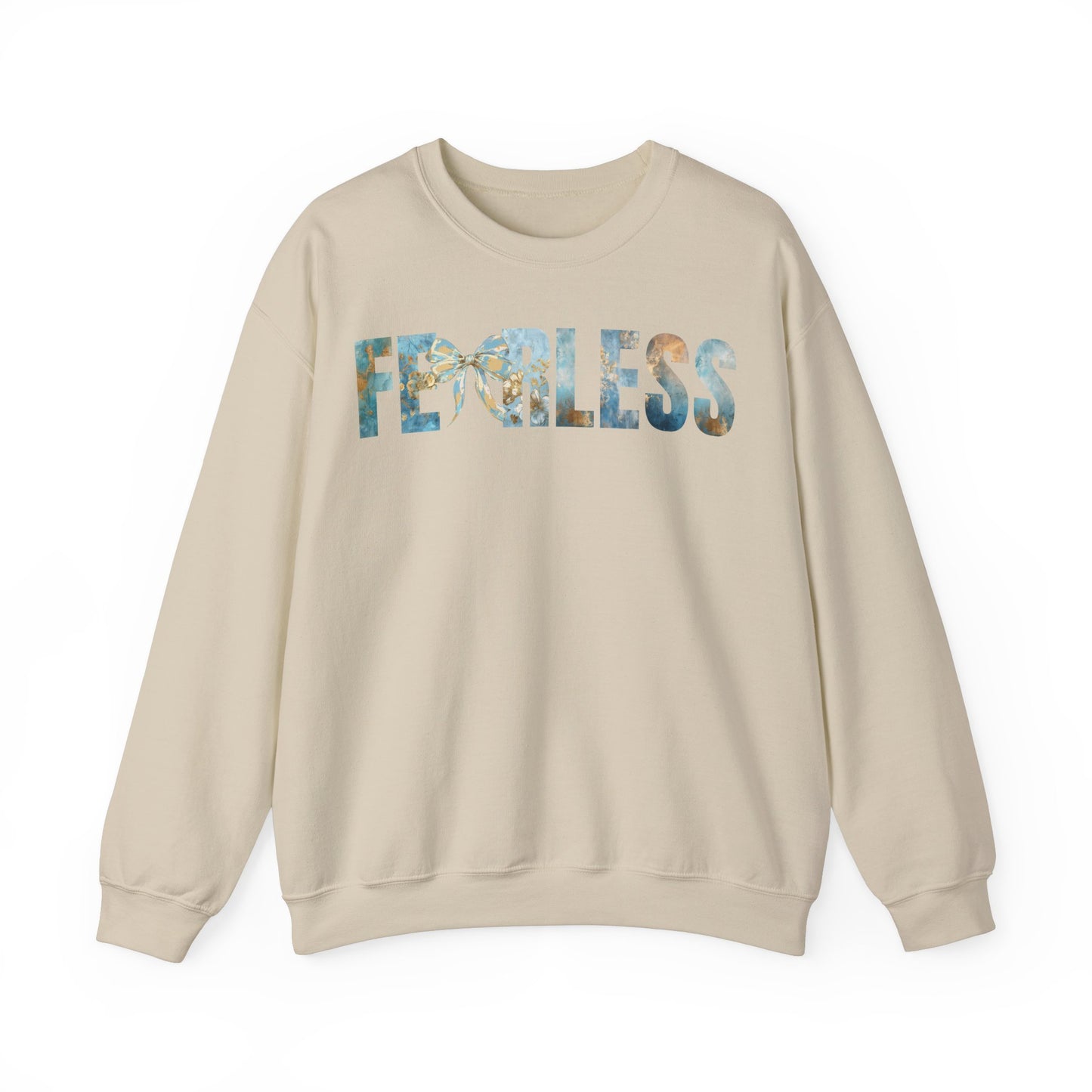 Fearless Golden and Blue Coquette Bow Sweatshirt