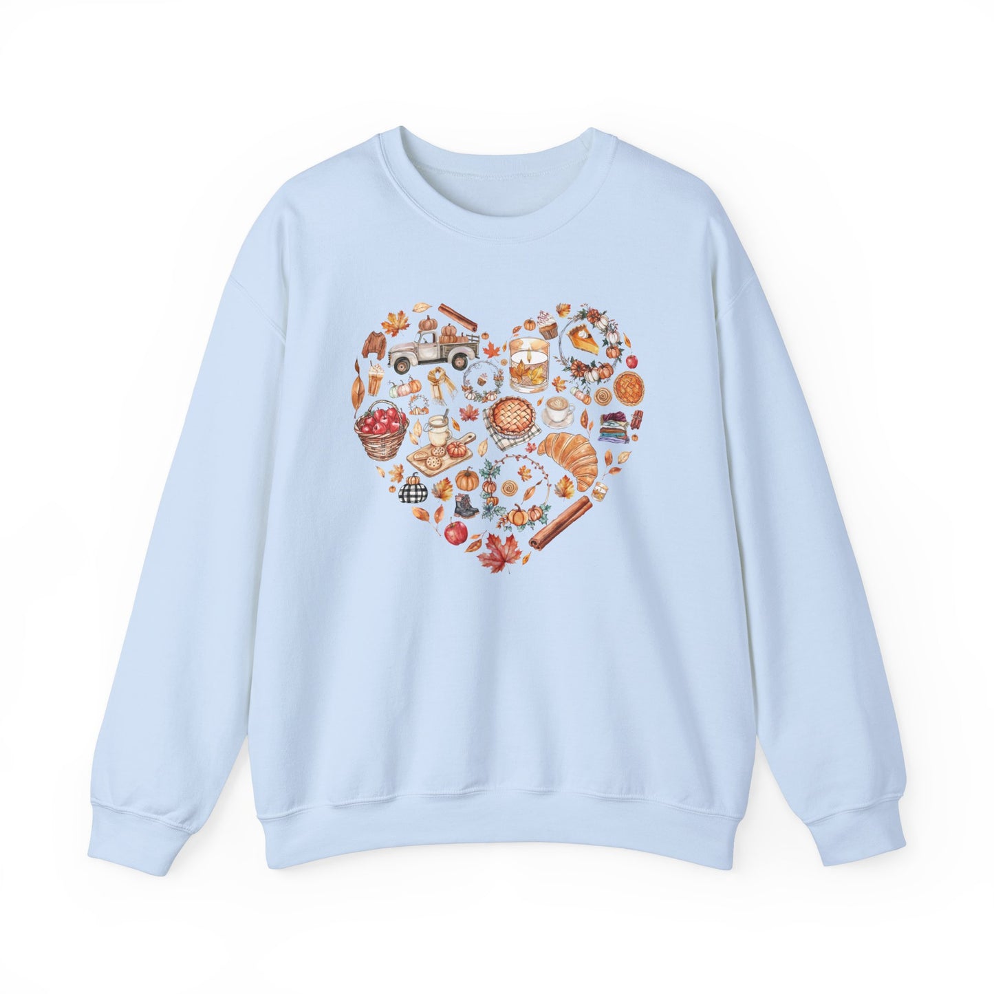 Fall Graphics In Heart Shape Sweatshirt