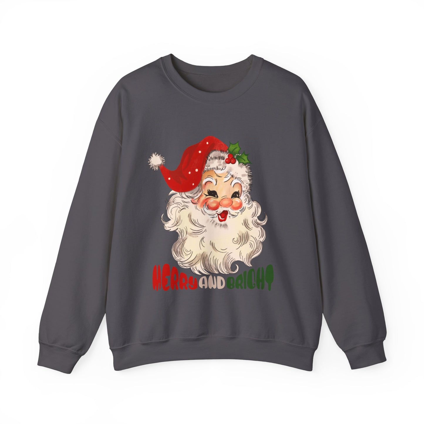 Merry And Bright Cute Santa Sweatshirt