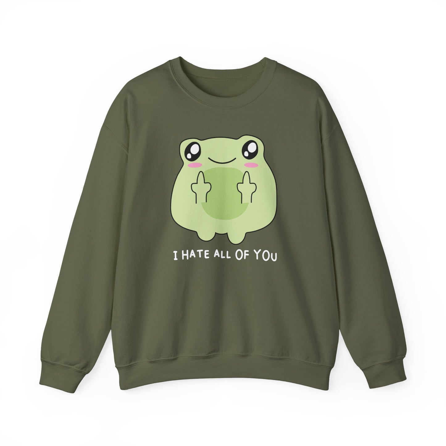 Hate All of You Funny Frog Middle Fingers Sweatshirt