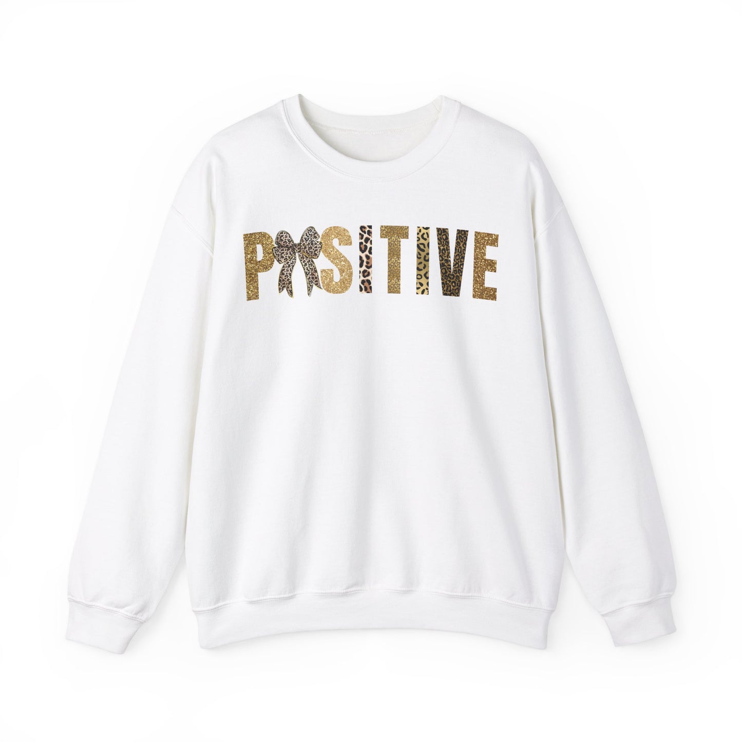 Positive Coquette Bow Glitter Leopard Patterns Sweatshirt