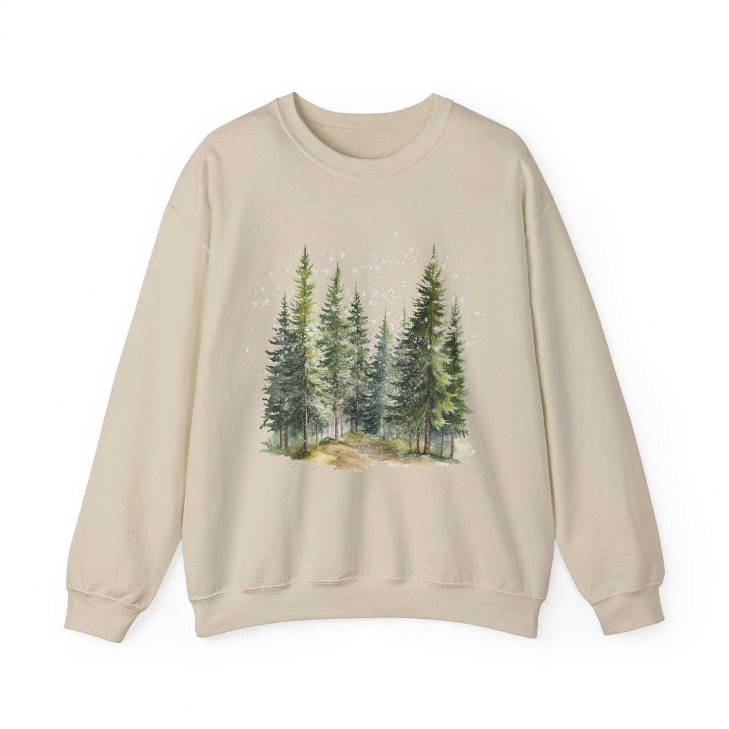 Snowy Pine Trees Graphic Sweatshirt