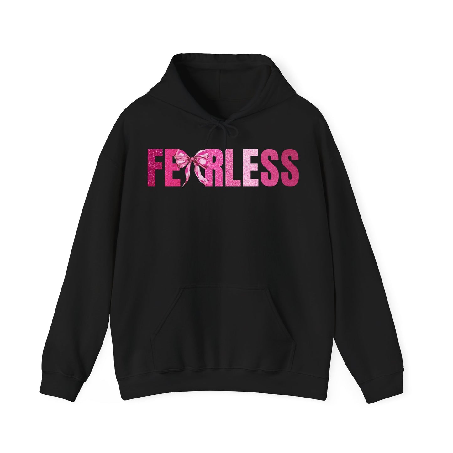 Fearless Glitter Pink Coquette Bow Hoodie