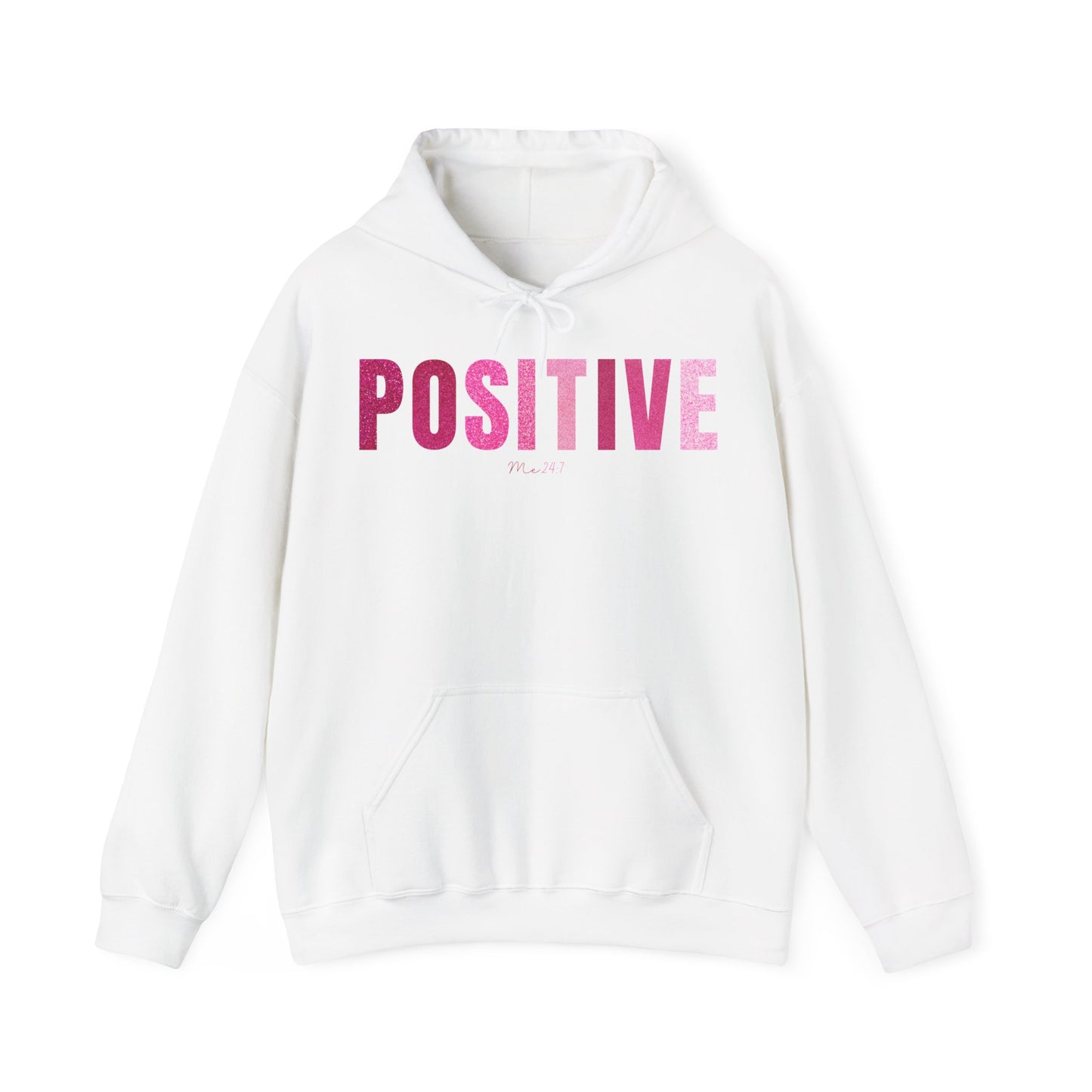 Positive Me 24:7 Glitter Pink Patterns Hoodie