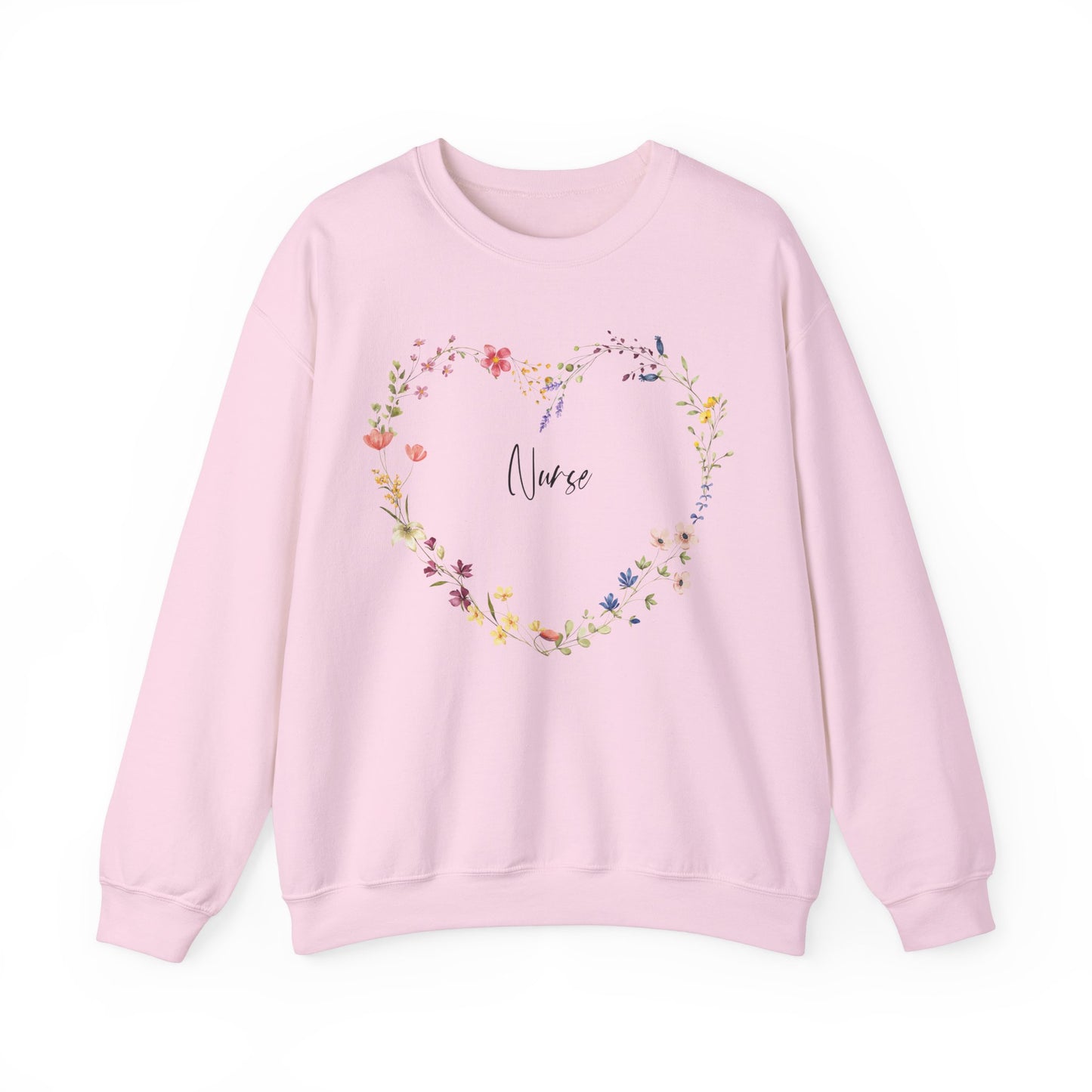 Nurse Wildflowers In Heart Shape Sweatshirt