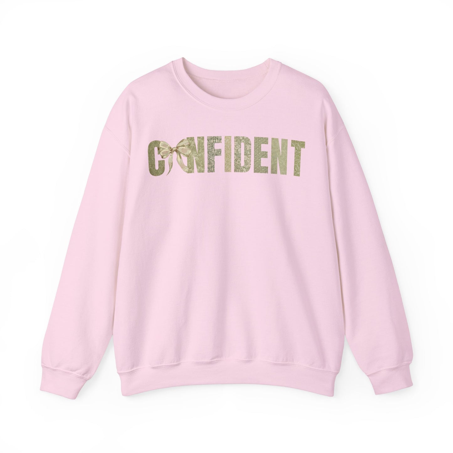 Confident With Coquette Bow Green Pattern Sweatshirt