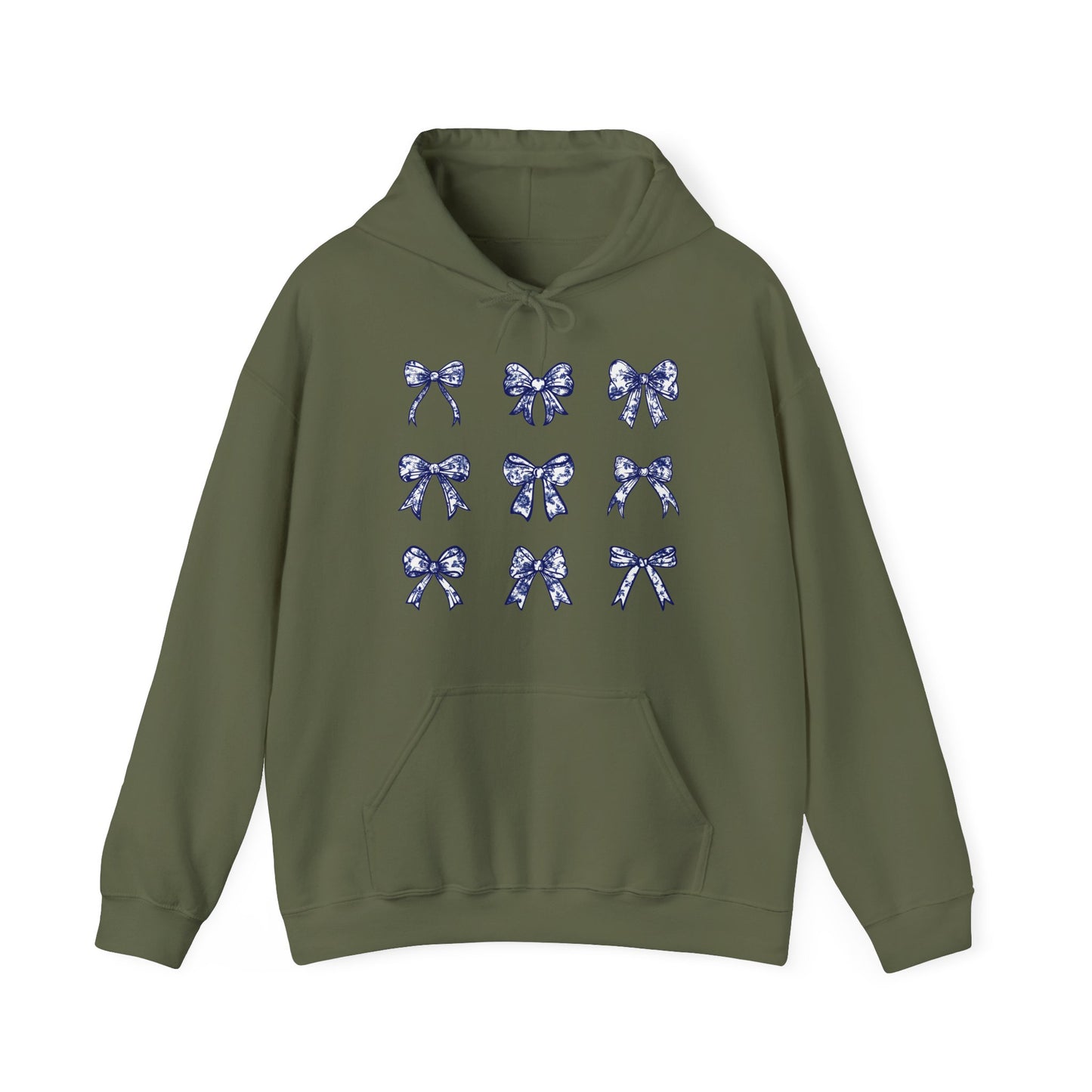 Blue Toile De Jouy Coquette Bows Hoodie