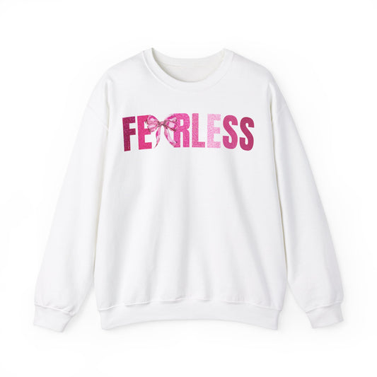 Fearless Glitter Pink Coquette Bow Sweatshirt