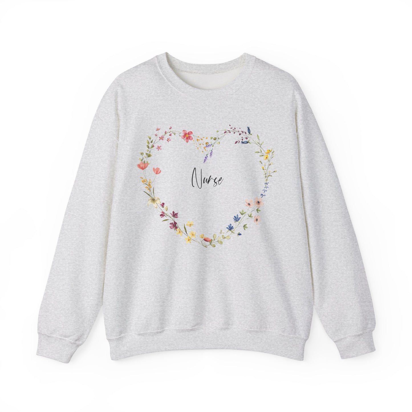 Nurse Wildflowers In Heart Shape Sweatshirt