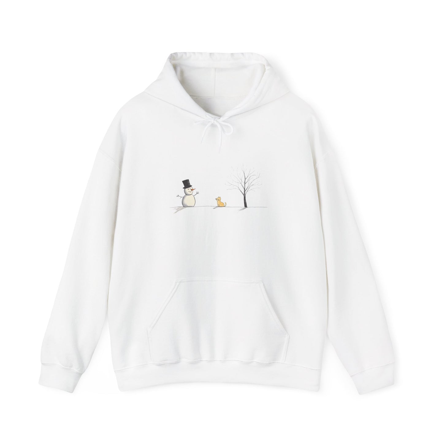 Cute Snowman Tree Cat Hoodie
