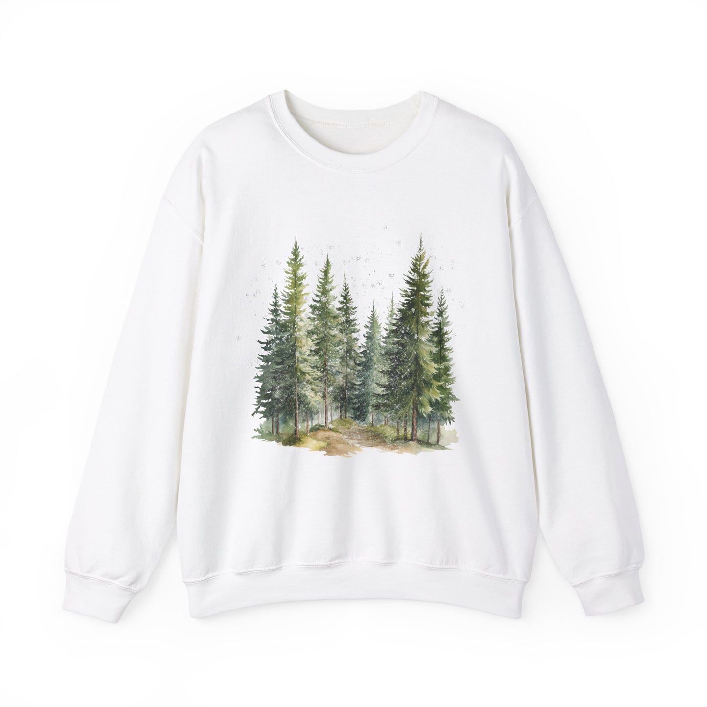 Snowy Pine Trees Graphic Sweatshirt