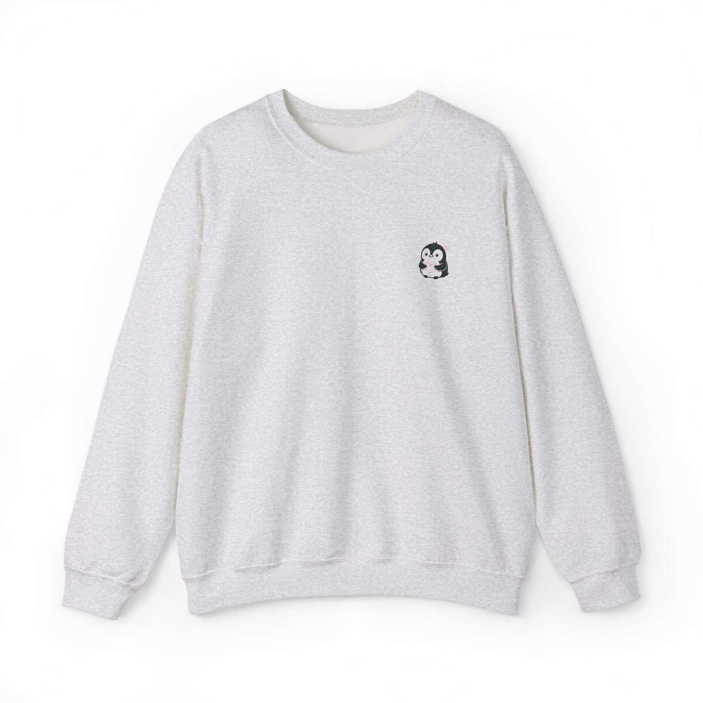 Embroidered Penguin Heart Sweatshirt