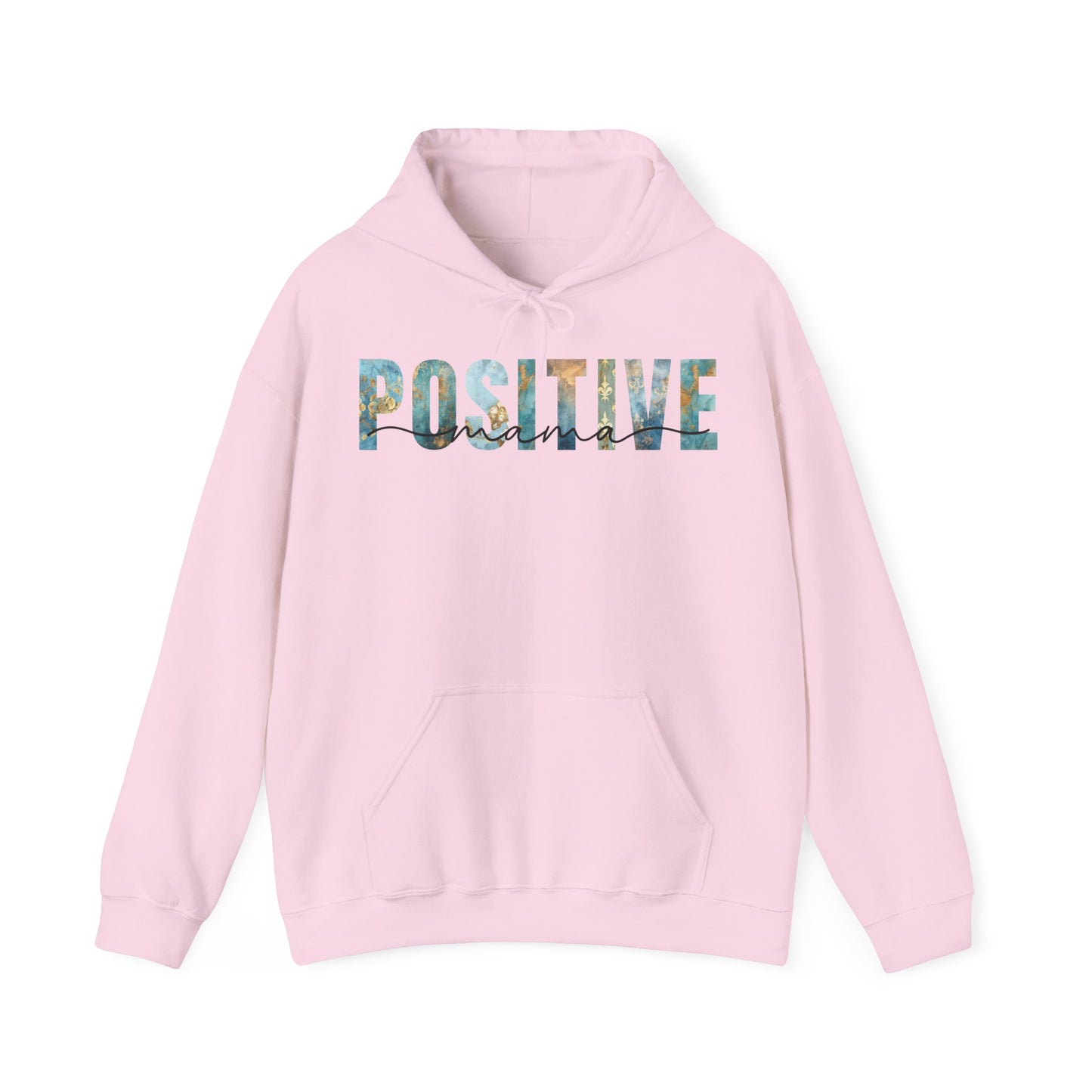 Positive Mama Blue Golden Patterns Hoodie