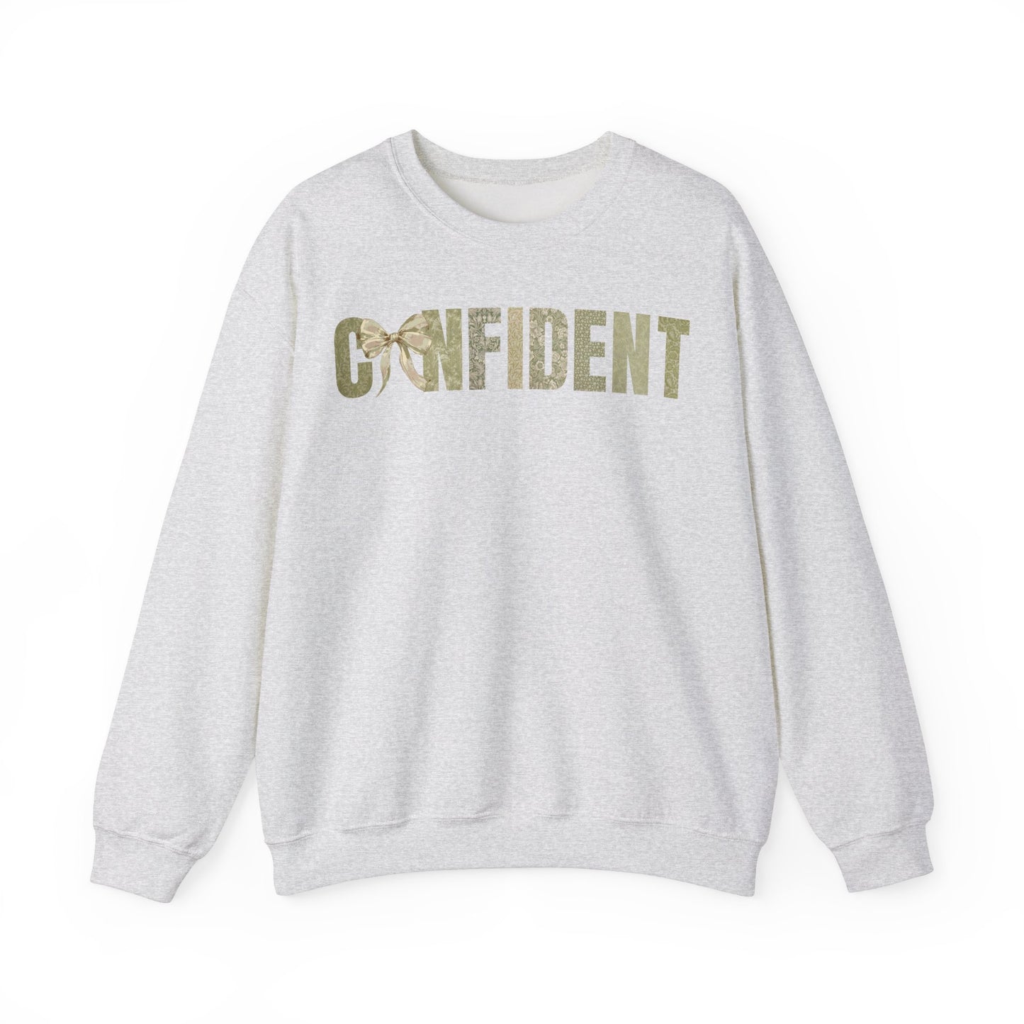 Confident With Coquette Bow Green Pattern Sweatshirt