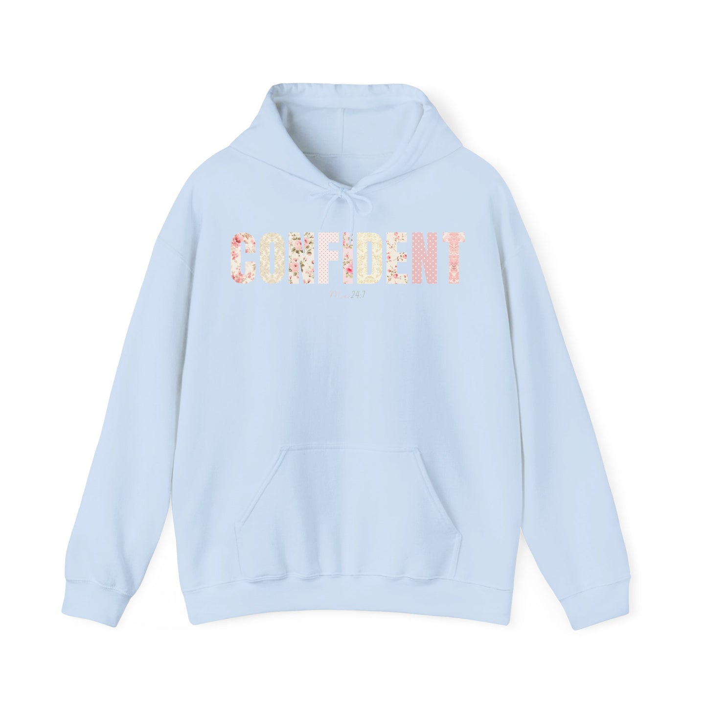 Confident Me 24:7 Pink Floral Patterns Hoodie