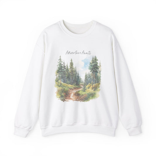 Adventure Awaits Nature Watercolor Sweatshirt