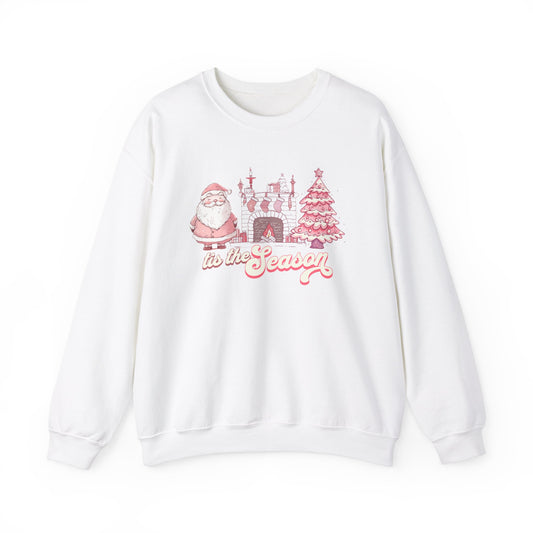 Tis The Season Cute Pink Christmas Graphic Sweatshirt