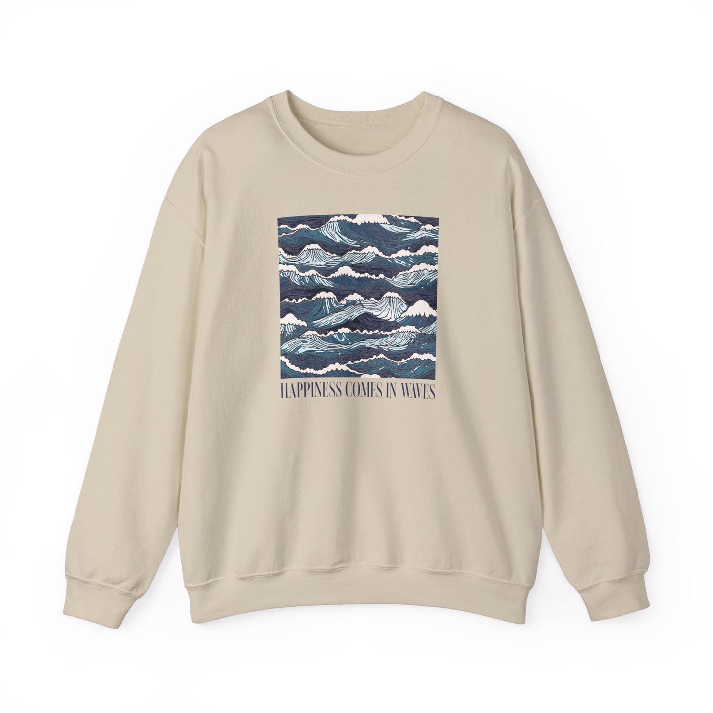 Happiness Comes in Waves Ocean Waves Graphic Sweatshirt