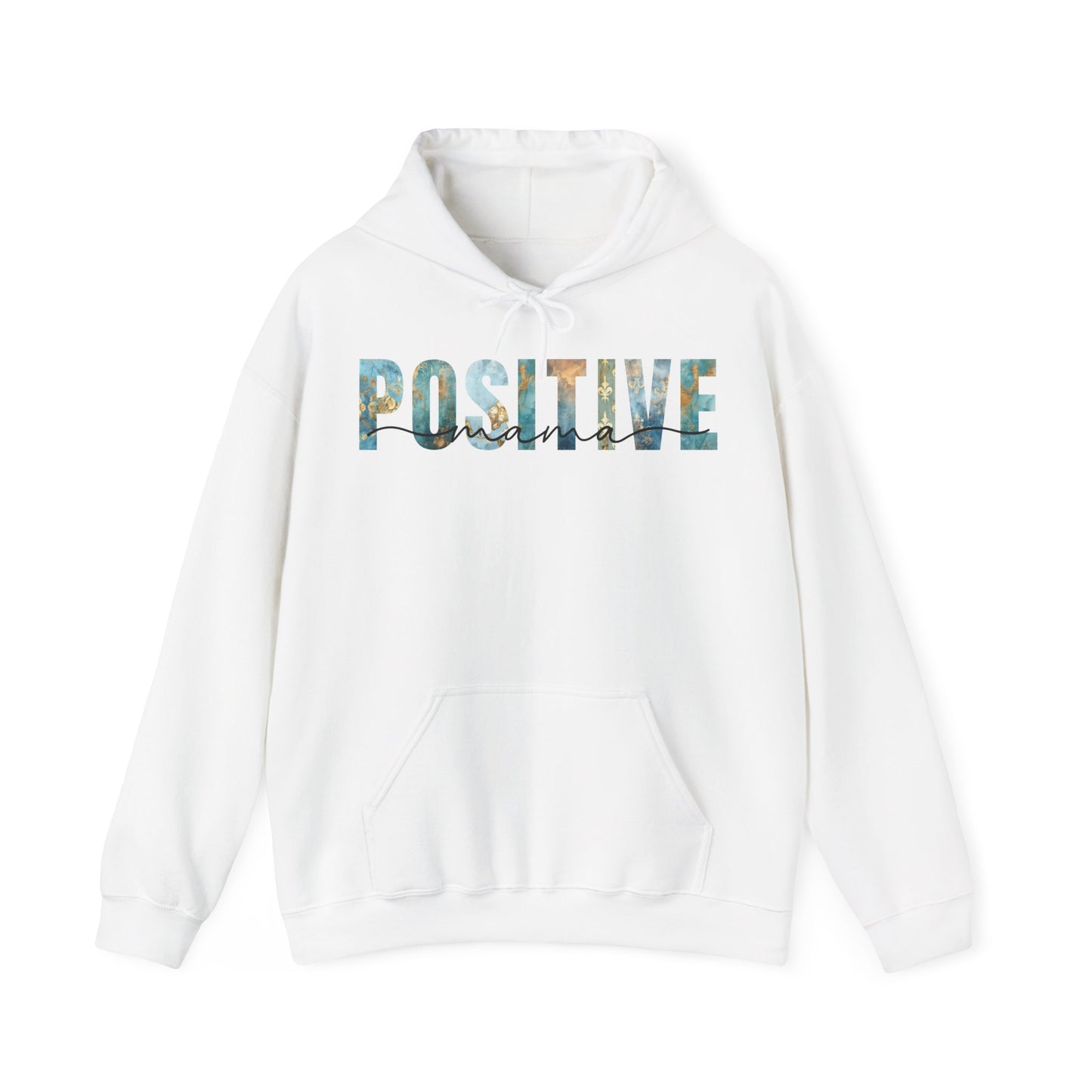 Positive Mama Blue Golden Patterns Hoodie