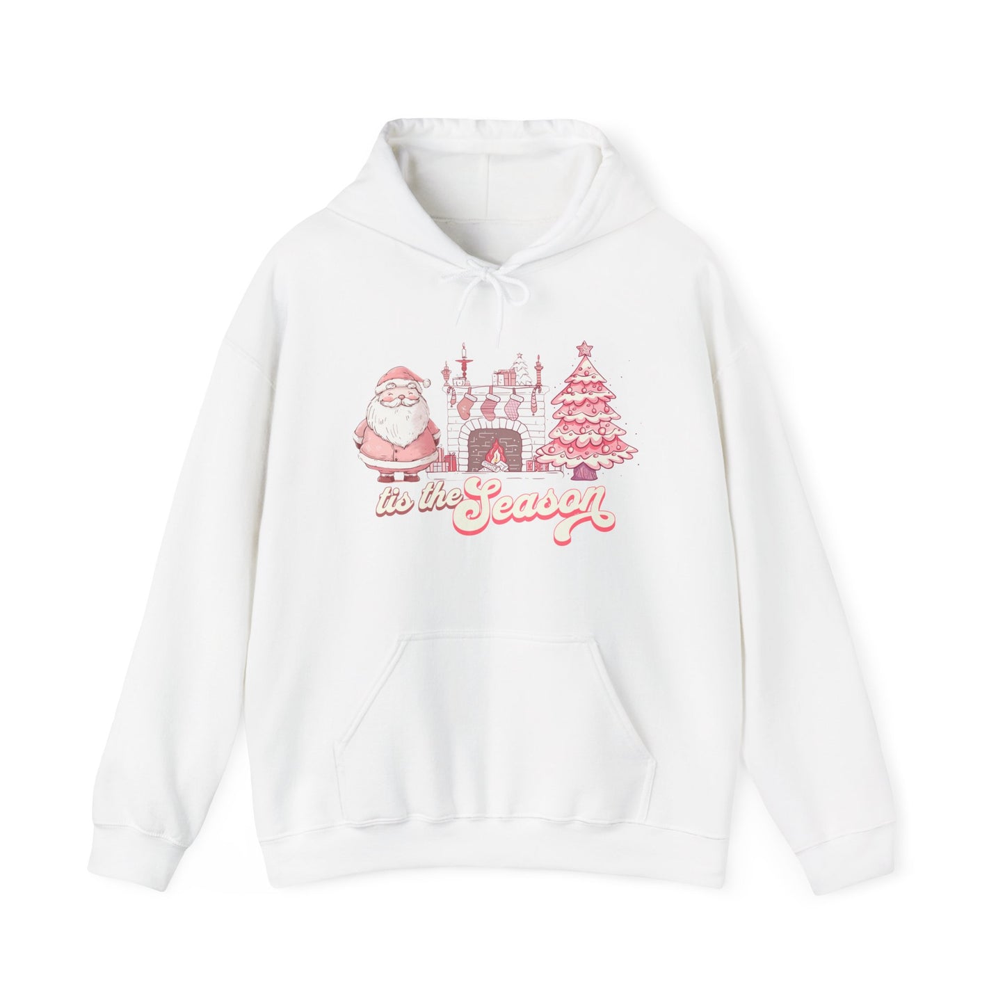 Tis The Season Cute Pink Christmas Graphic Hoodie
