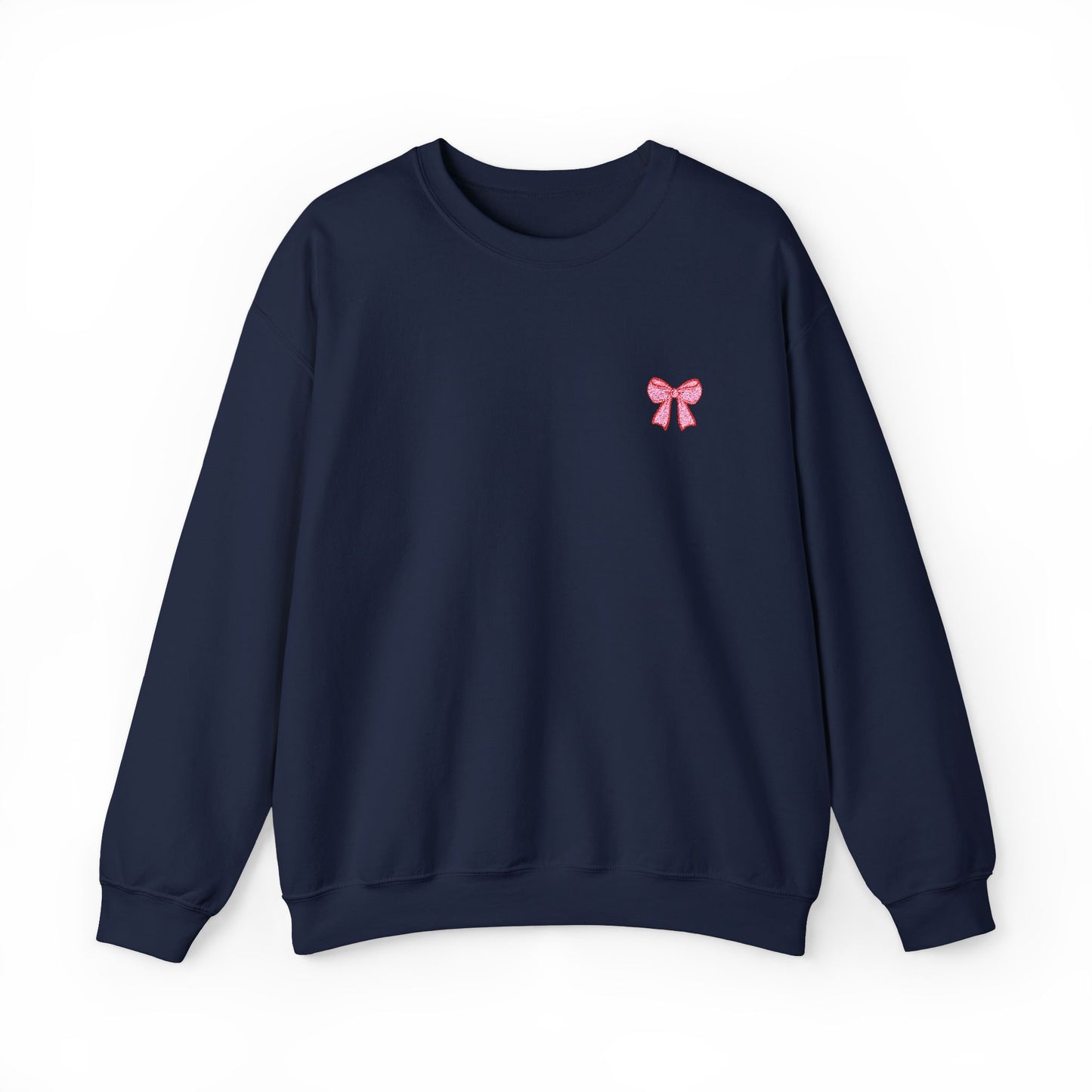 Embroidered Coquette Pink Bow Sweatshirt