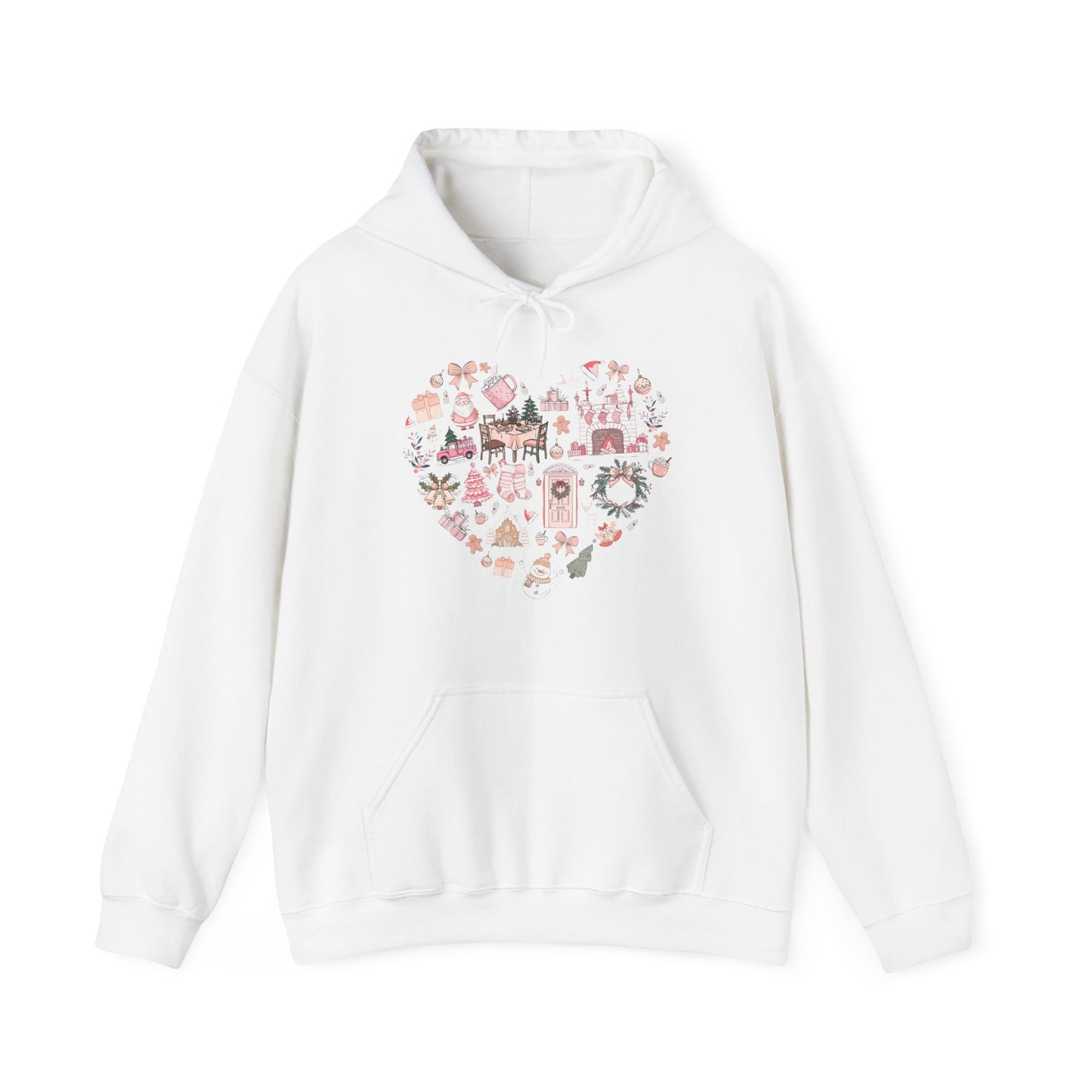 Cute Christmas Pink Heart Hoodie