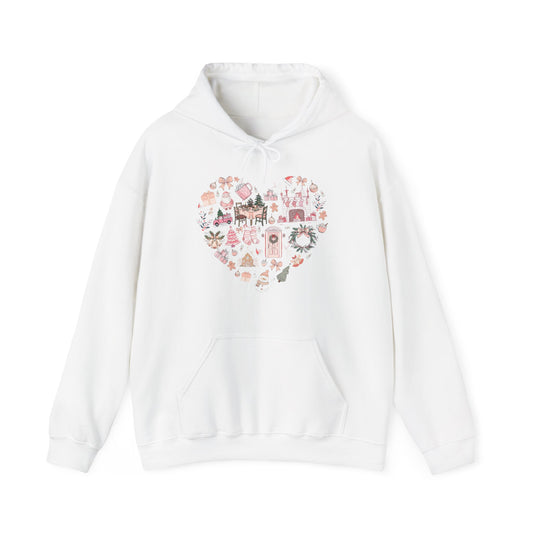 Cute Christmas Pink Heart Hoodie