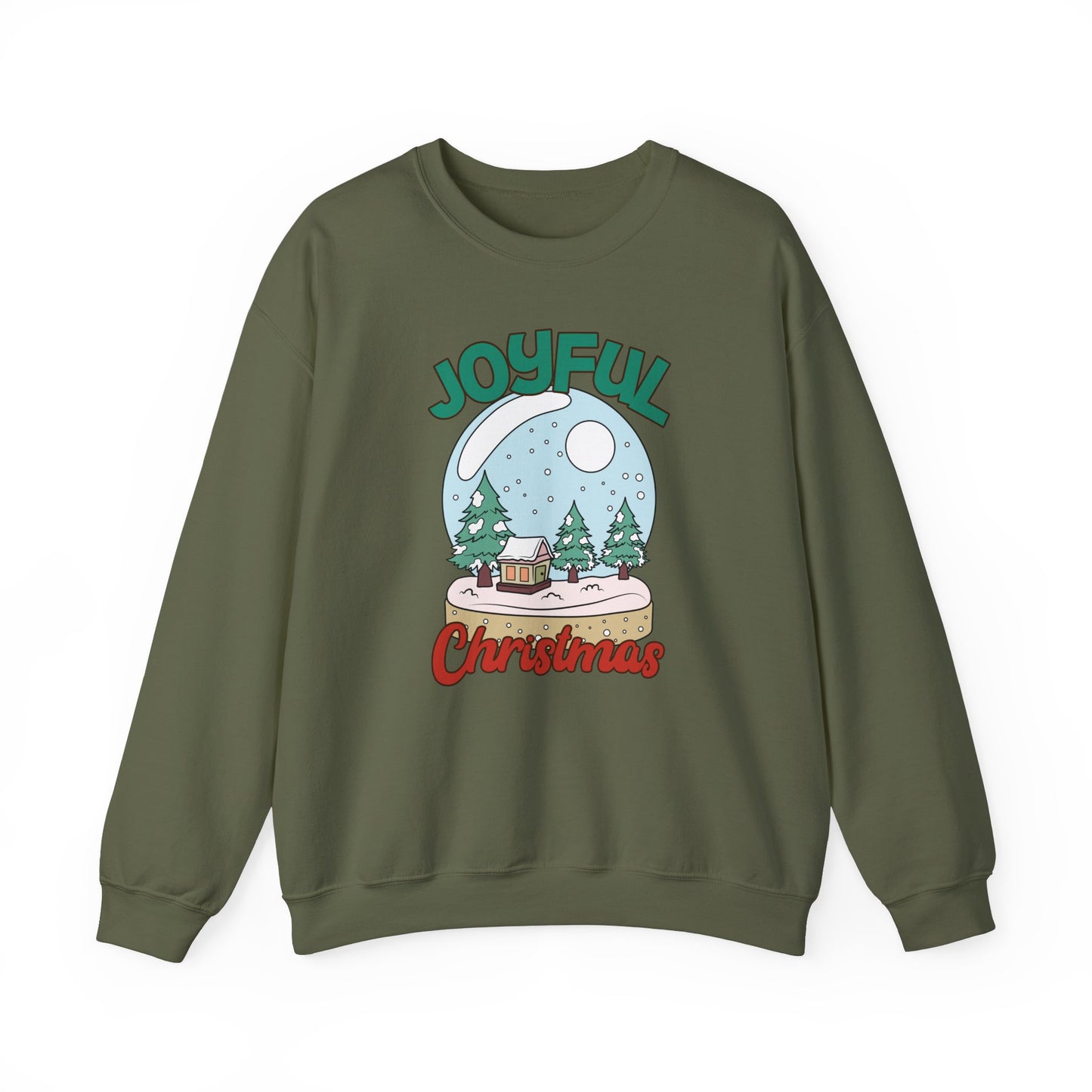 Joyful Christmas Snow Globe Graphic Sweatshirt