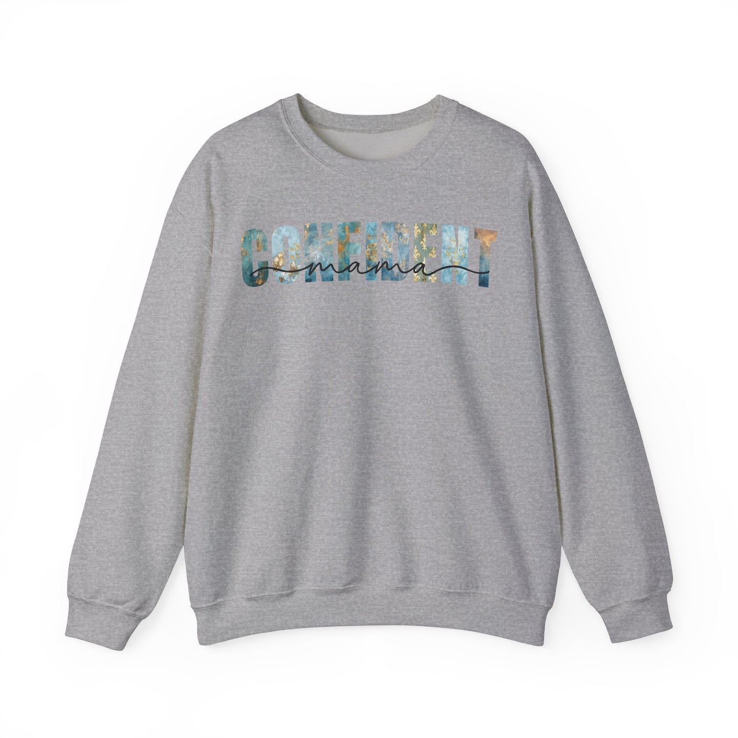 Confident Mama Blue and Golden Pattern Sweatshirt