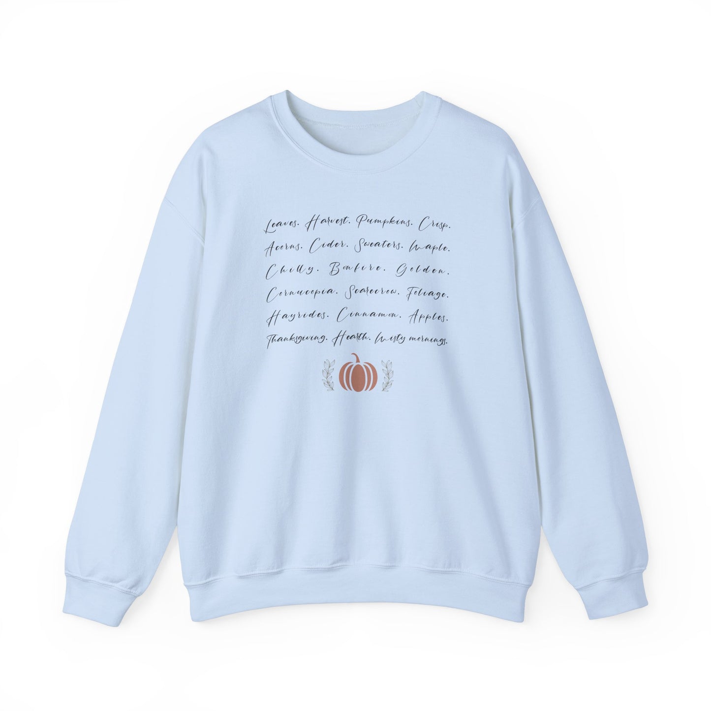 Fall Words in Script Font Sweatshirt