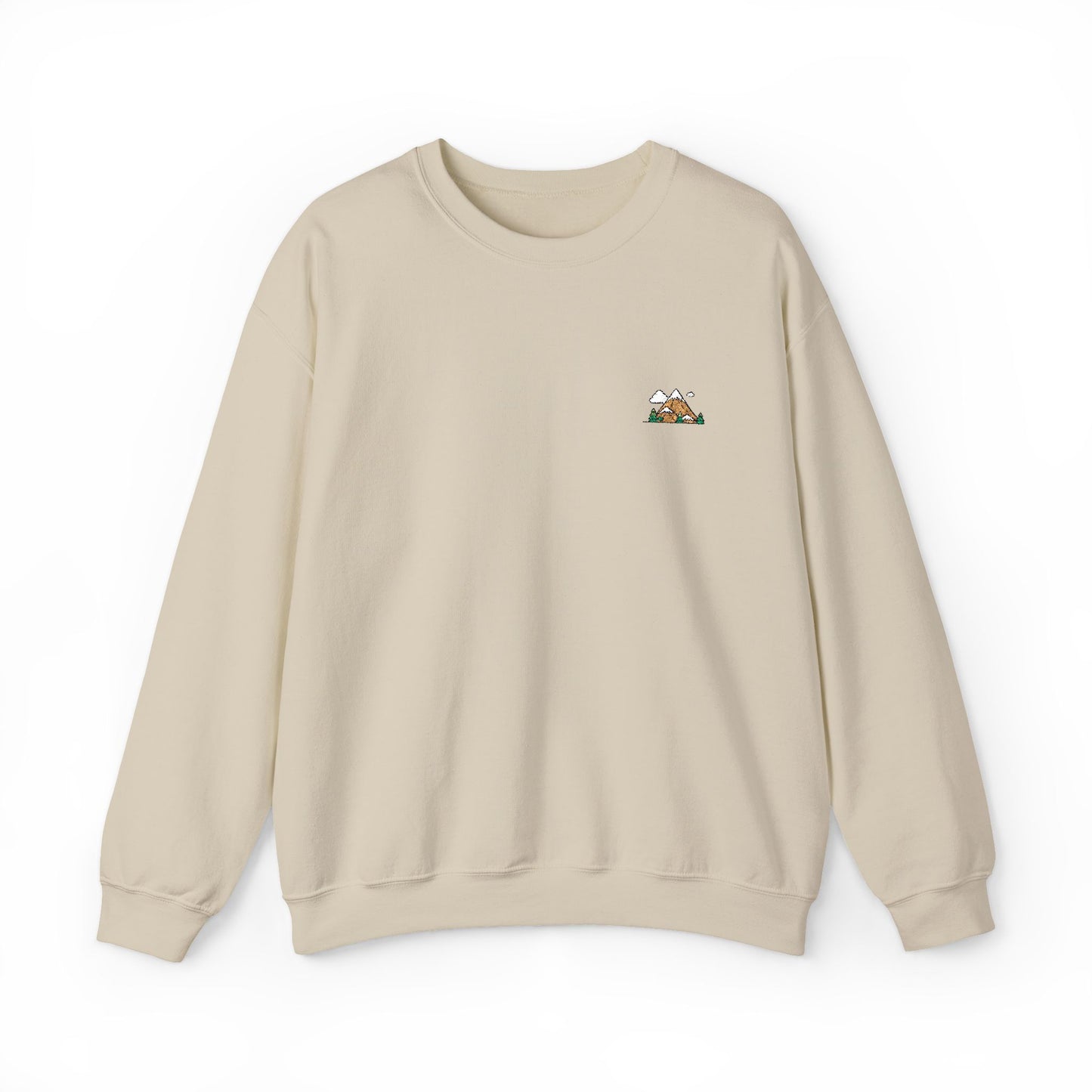 Embroidered Mountain Sky and Trees Sweatshirt